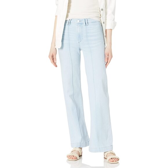 6434 Womens Leenah Transcend Vitnage Front Pin Tucks Double Belt Loop Wide Leg